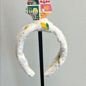 Piper K Headband with Lemon 🍋 Embroidery